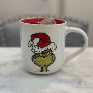 The Grinch Hand Painted White & Red Festive Christmas Mug